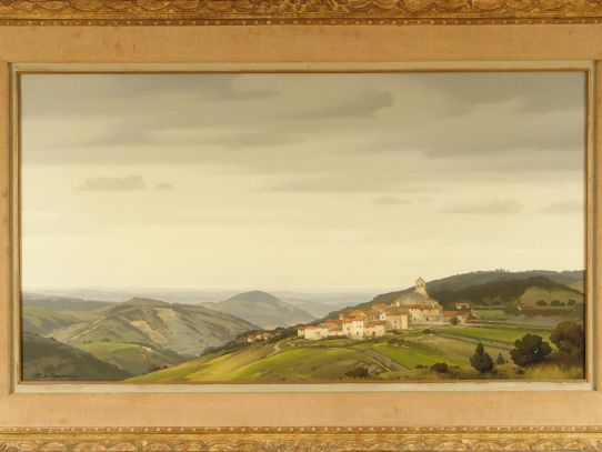 P. de CLAUSADE "Le col de Forton en Roussillon". Huile sur toile, sign