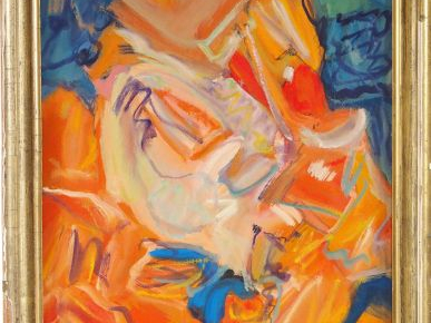 P. LAFOUCRIERE "Composition". Huile sur toile, signée en haut à gauche