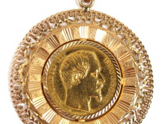 Vente aux enchères Pièce 20 Francs or, Napoléon III, 1859-A.  Monture or jaune.  Poids : 