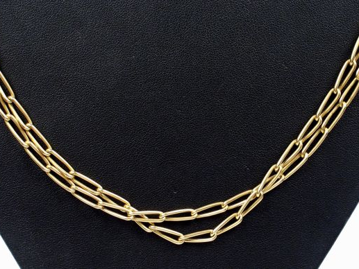 Chaine en or, maillons ovales. 150 cm Poids :36,07 gr