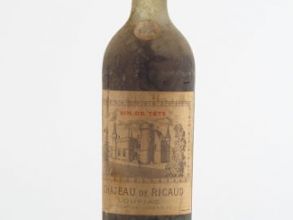 Vente aux enchères 1 BOUTEILLE CHÂTEAU DE RICAUD 'VIN DE TÊTE' LOUPIAC - 1934 - HEP-MEP/B