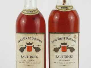 Vente aux enchères 2 BOUTEILLES SAUTERNES JEAN LASSERRE - 1955 - 1 LB-HEP/1 HEP-MEP/ELA