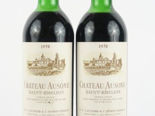 2 BOUTEILLES CHÂTEAU AUSONE 1er GCC ST EMILION - 1970 - LB-HEP/1 ETLA