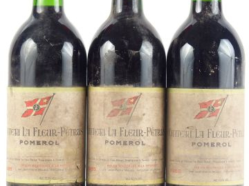 3 BOUTEILLES CHÂTEAU LA FLEUR PETRUS POMEROL - 1985 - E POUSSIEREUSES
