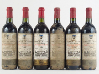 Vente aux enchères 6 BOUTEILLES CHÂTEAU RAMAGE LA BATISSE HAUT MEDOC - 1985 - BS/3 BG