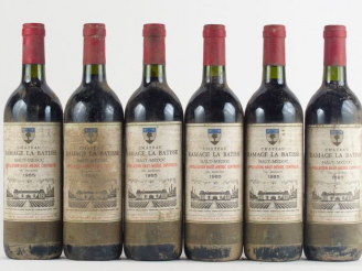 Vente aux enchères 6 BOUTEILLES CHÂTEAU RAMAGE LA BATISSE HAUT MEDOC - 1985 - BS/BG+