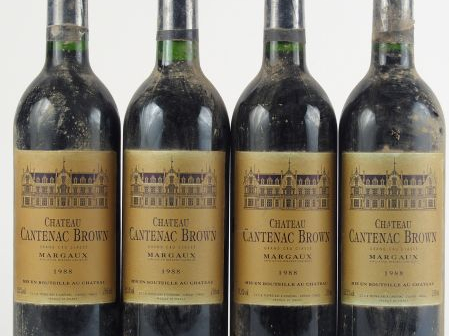 4 BOUTEILLES CHÂTEAU CANTENAC BROWN GCC MARGAUX - 1988 - BS