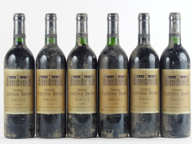 6 BOUTEILLES CHÂTEAU CANTENAC BROWN GCC MARGAUX - 1988 - BS