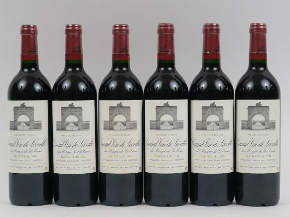 6 BOUTEILLES CHÂTEAU LEOVILLE LAS CASES GCC ST JULIEN - 2001 - CBO