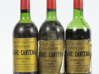 Vente aux enchères 3 BOUTEILLES CHÂTEAU BRANE CANTENAC GCC MARGAUX : 1 de 1982 MEP - 2 de