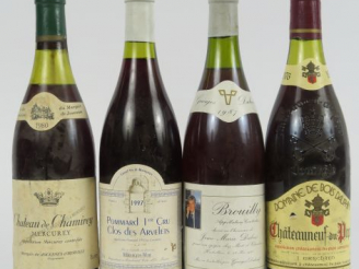 Vente aux enchères 4 BOUTEILLES : 1 POMMARD 1er CRU 'CLOS DES ARVELETS' 1997 - 1 CHÂTEAUN