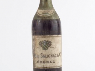 Vente aux enchères 1 BOUTEILLE COGNAC FINE CHAMPAGNE LOUIS DE SALIGNAC   CO - 1865 - BS/E
