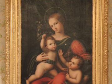 Ecole italienne XIXème « La Sainte Vierge, l’Enfant Jésus et Saint Jea