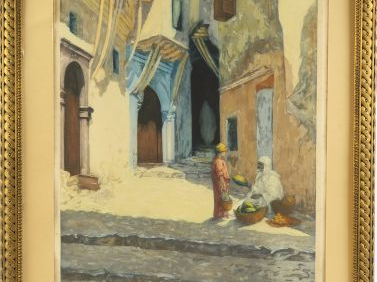 MANCIET. 'Le marchand de pastèques'. Eau forte signée en bas à droite