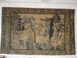 Vente aux enchères Tapisserie en laine et soie représentant la Chasse aux canards près d’