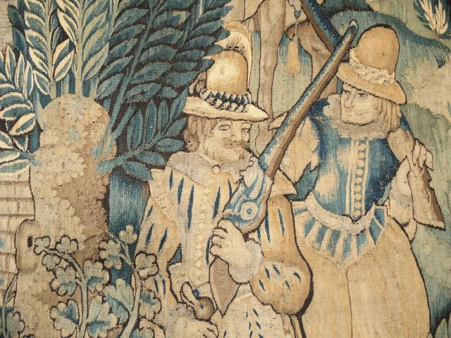 Tapisserie en laine et soie représentant la Chasse aux canards près d’