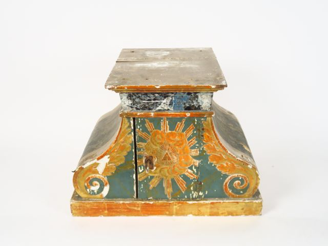 Tabernacle Empire en bois polychrome (sauts de polychromie)  Dim. 37 x