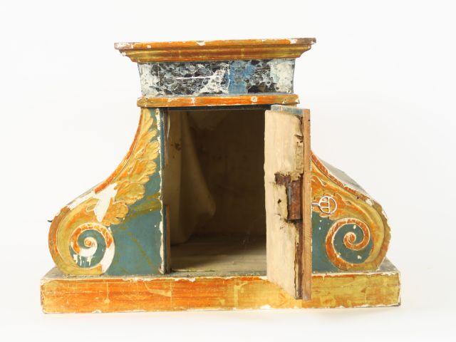Tabernacle Empire en bois polychrome (sauts de polychromie)  Dim. 37 x