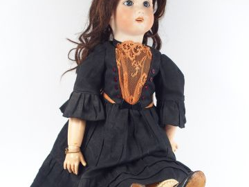 Poupée SFBJ moule Jumeau marcheuse sur corps semi articculé, yeux basc