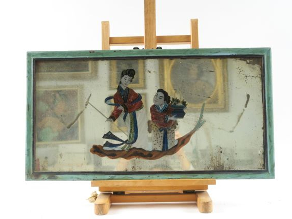 Trois fixés sous verre, Chine vers 1900