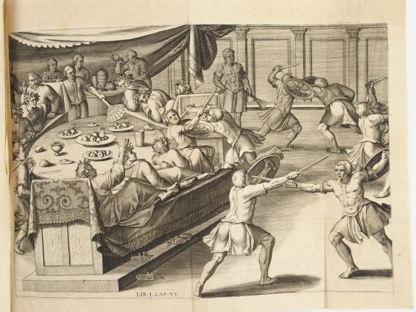 LIPSE (Juste). Saturnalium sermonum libri duo, qui de gladiatoribus. E