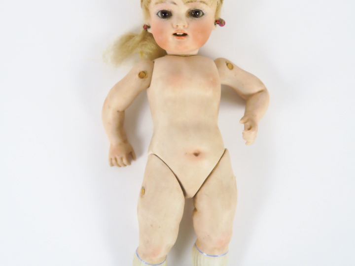 Poupée de marque Kestner 'Allbisquedoll' mignonette, bouche ouverte av