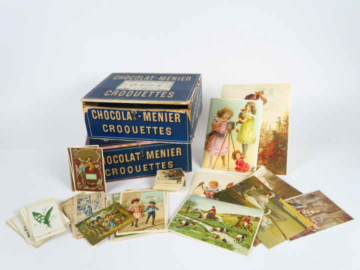 	Lot d’images enfantines comprenant : chromolithographies de grandes e