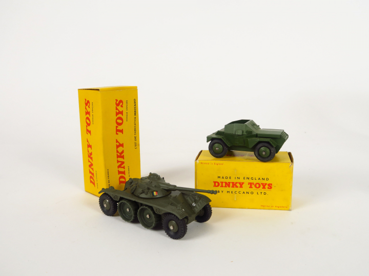 Lot de 2 miniatures Dinky Toys :  - Panhard EBR Amoured car ref. 80A, 