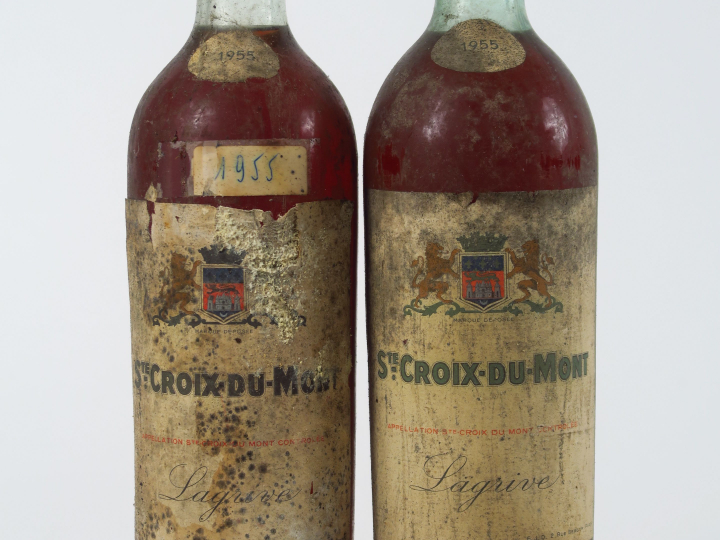 2 BOUTEILLES STE CROIX DU MONT LAGRIVE - 1955 - LB/EA