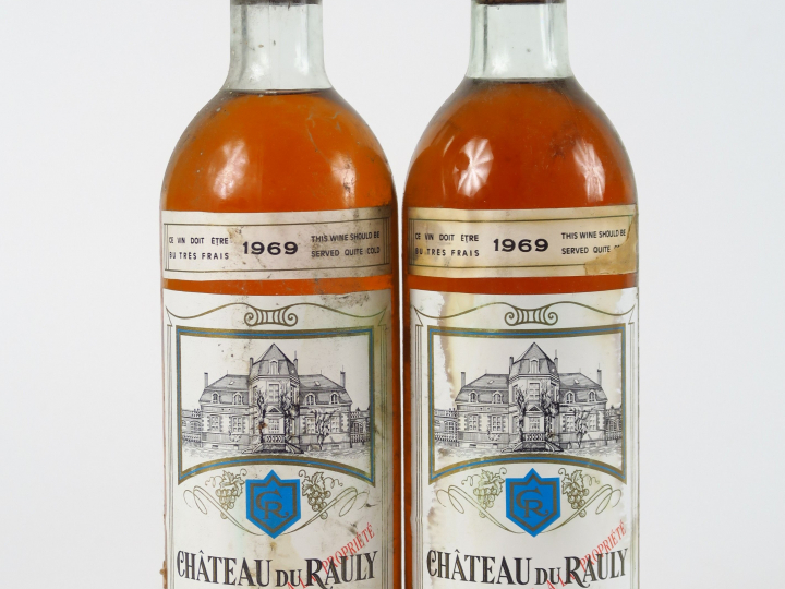 2 BOUTEILLES CHÂTEAU DU RAULY MONBAZILLAC - 1969 - BG