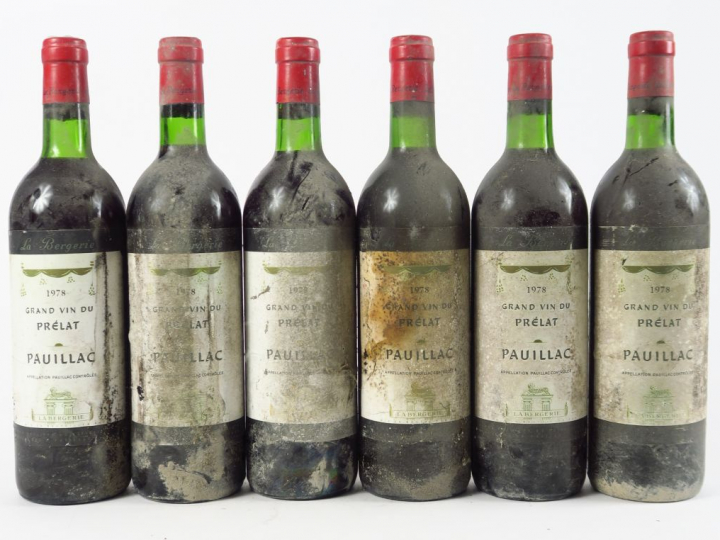 6 BOUTEILLES GRAND VIN DU PRELAT PAUILLAC - 1978 - BG/BS/EA