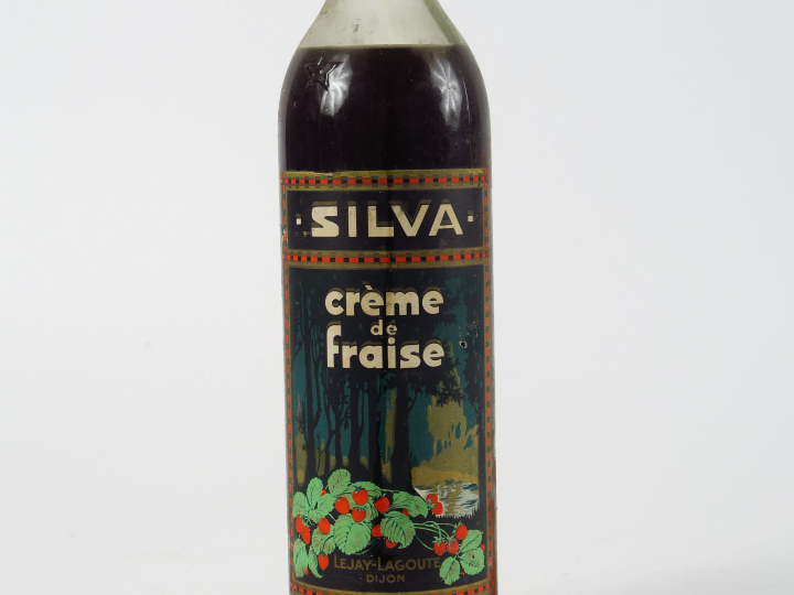 1 VIEILLE BOUTEILLE CREME DE FRAISE 'SILVA' LEJAY LAGOUTE