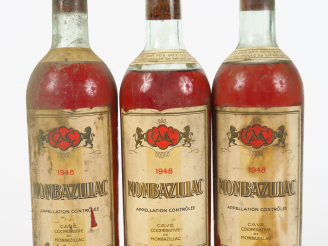 Vente aux enchères 3 BOUTEILLES MONBAZILLAC - 1948 - 1 HEP-MEP/2 BEP/BS/EA