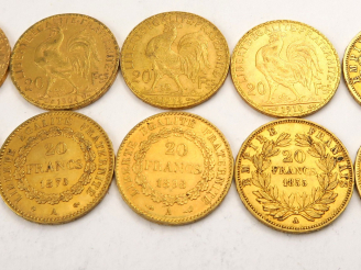 Vente aux enchères 10 pièces de 20 francs or