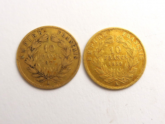 Vente aux enchères 2 pièces de 10 francs or