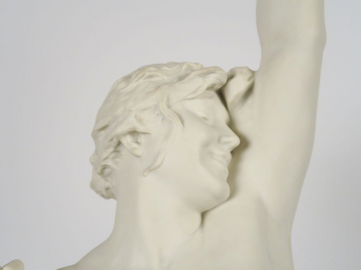 F. CHARPENTIER. "Matinado" Grand sujet en biscuit de Sèvres.  Signé et