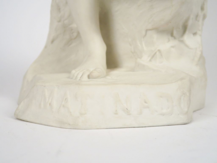 F. CHARPENTIER. "Matinado" Grand sujet en biscuit de Sèvres.  Signé et