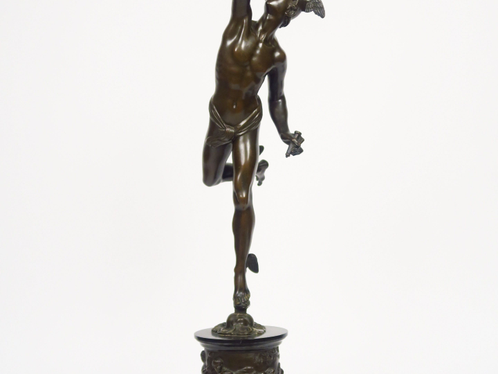 Jean de BOLOGNE (d'après) "Mercure ailé" Sculpture en bronze à patine 