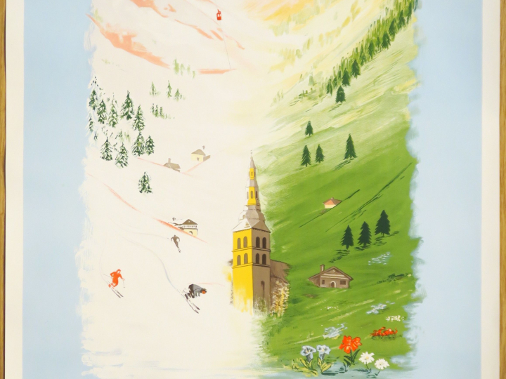 Affiche Genépi Meunier "La vieille liqueur des Alpes Françaises". Imp.