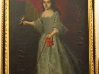 Vente aux enchères Ecole hollandaise fin XVIIème. "Jeune fille à l'oiseau". Huile sur toi