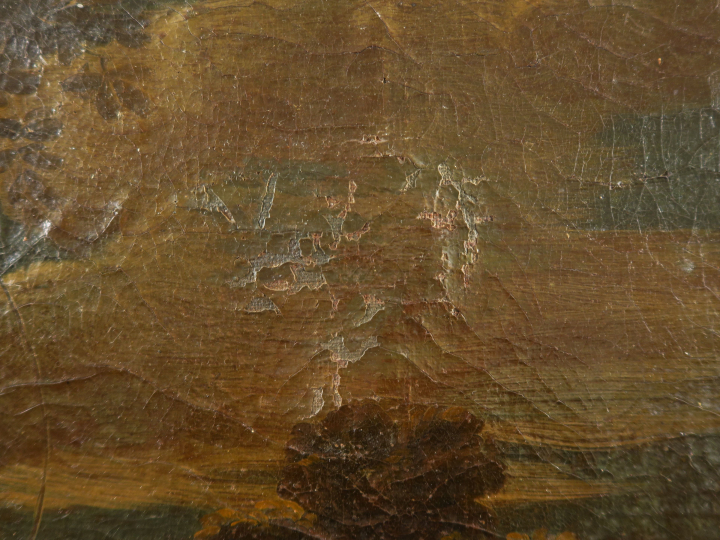 Ecole française XVIIème "Sainte femme". Huile sur toile (réentoilée). 