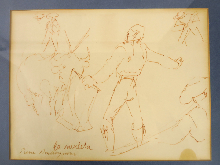 AMBROGIANI "La muleta" et "Avant le paseo". Paire de dessins.  Signés 