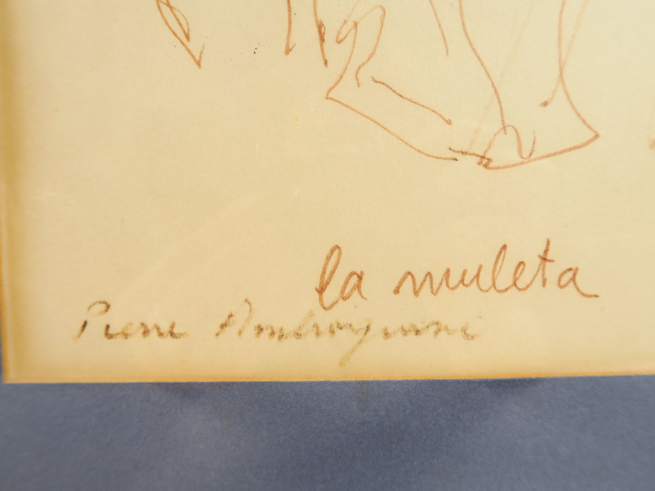 AMBROGIANI "La muleta" et "Avant le paseo". Paire de dessins.  Signés 