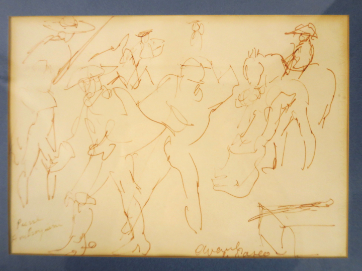 AMBROGIANI "La muleta" et "Avant le paseo". Paire de dessins.  Signés 