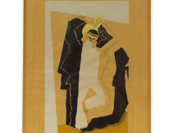 LURCAT "Arlequin et son ombre" Lithographie en couleur.  Signée en bas