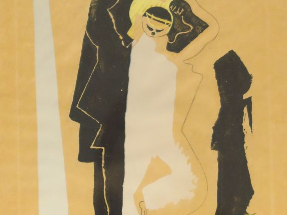 LURCAT "Arlequin et son ombre" Lithographie en couleur.  Signée en bas