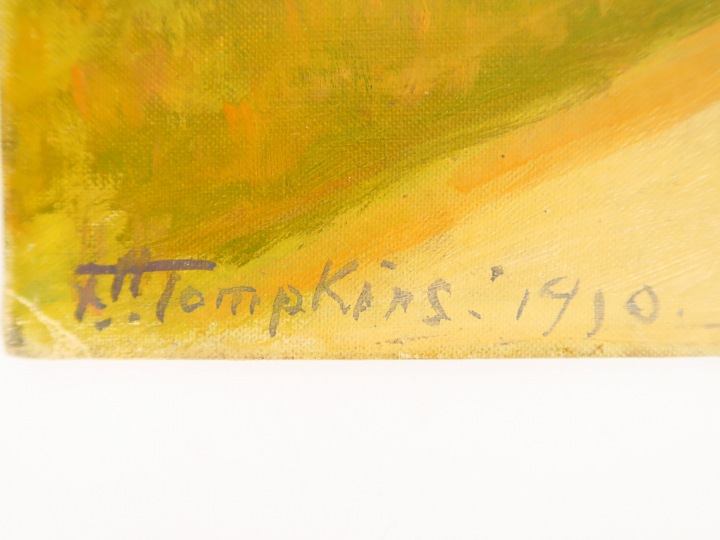 TOMPKINS "Boston harbor from Parker Hill " Huile sur toile, marouflée 