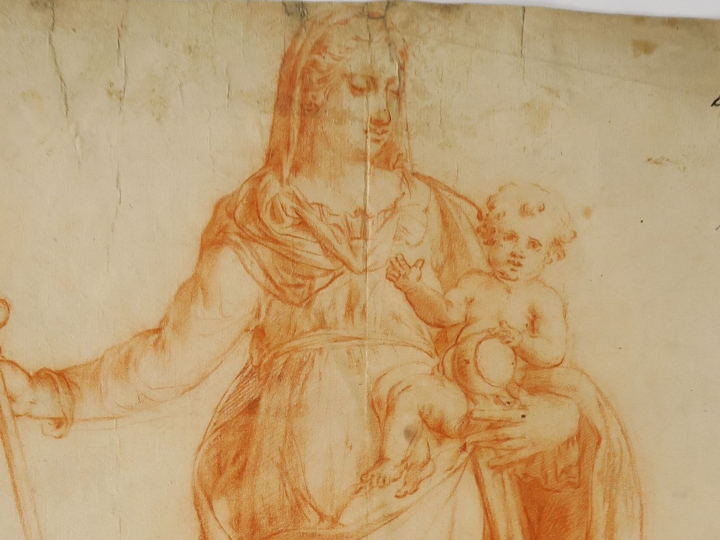 Ecole flamande 1700 « Projets pour des statues de la Vierge » Trois de