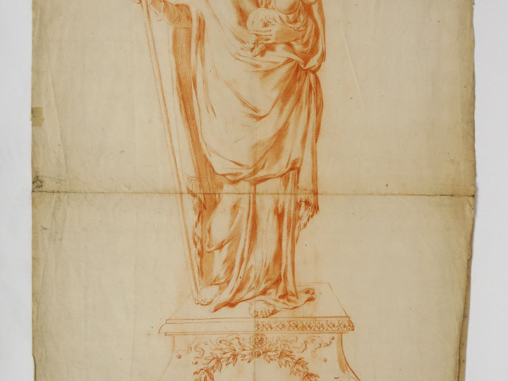 Ecole flamande 1700 « Projets pour des statues de la Vierge » Trois de