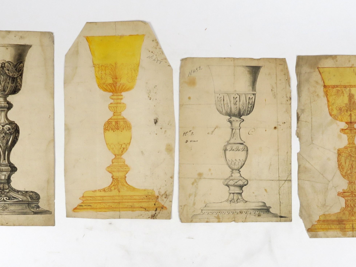 Ecoles françaises XVIIIème et XIXème « Projets de calices » Ensemble d